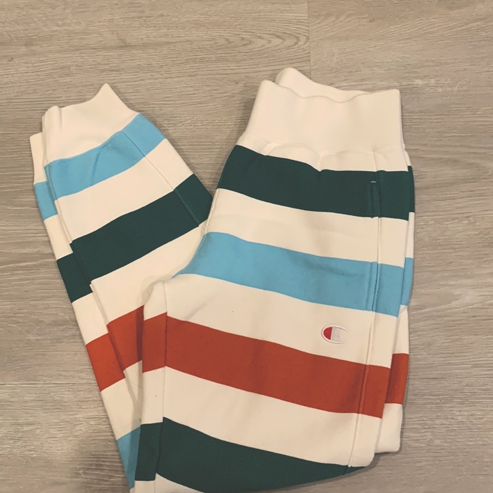 Champion Wide-Stripe Sweat Pants